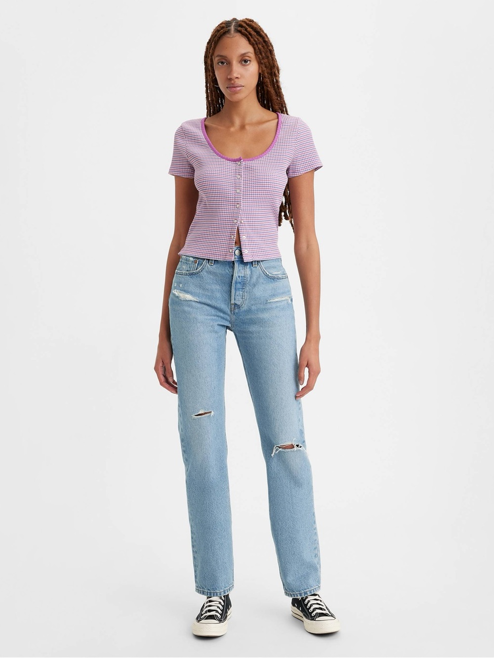 Levi’s Women’s 501 Light Blue Straight-Leg Jeans 26x30